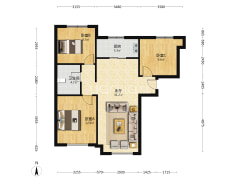 精装修 F户型 南北通透 西户 满二 看房方便-涿州鸿坤理想湾北区户型图