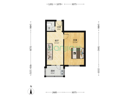 杨武里小区 1室1厅1卫 50平方