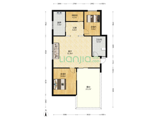 状元二村 2室1厅1卫 86平方