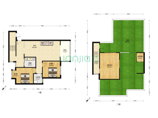 栖凤居二期 2室1厅1卫 85平方