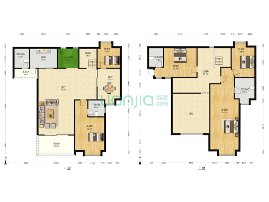 江南海岸花园 5室2厅4卫 328平方