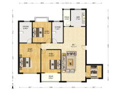 钻石广场旁 南北通透大三居 好楼层 全天采光 满五唯一-涿州金竹花园户型图
