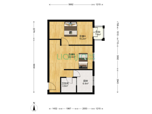 三不老胡同 2室0厅1卫 66平方
