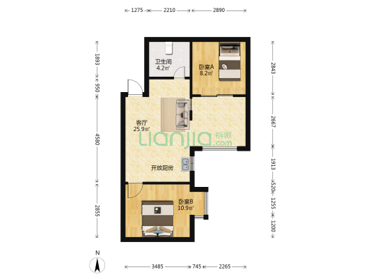 上渡新苑二区 2室1厅1卫 61平方