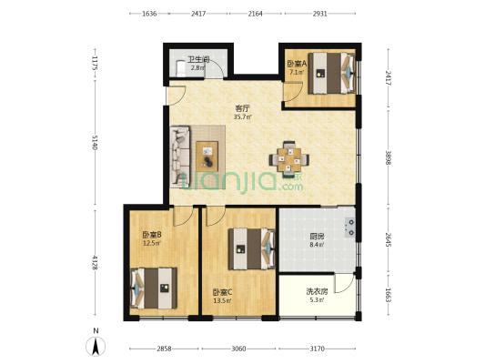 马庄路22号 3室1厅1卫 97平方