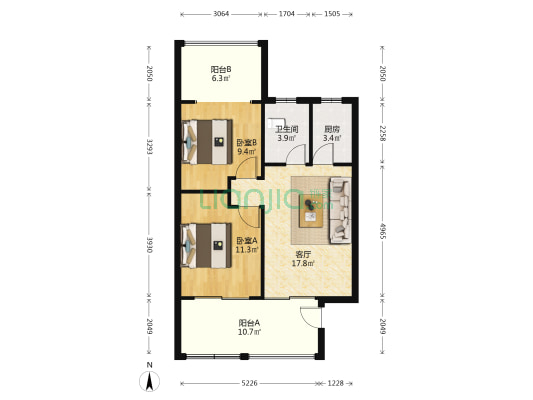 青城安曼 2室1厅1卫 47平方