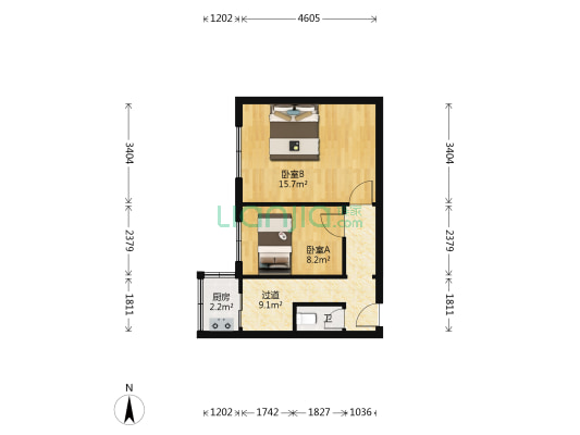 重工北街 2室0厅1卫 47平方