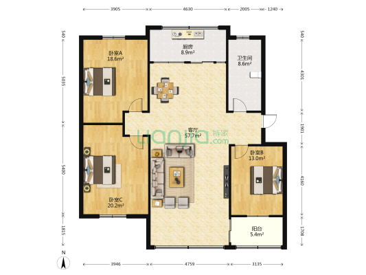 财政局家属院 3室1厅1卫 142平方