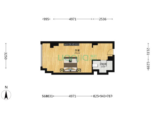 万科魅力之城六期 1室0厅1卫 47平方