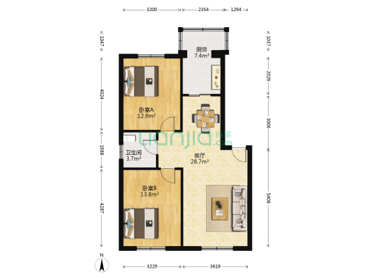 柳江小区 2室1厅1卫 85平方