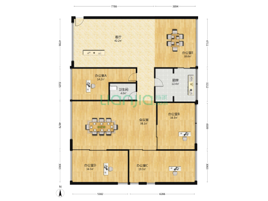 上实虹桥湖畔艺墅 6室1厅1卫 194平方
