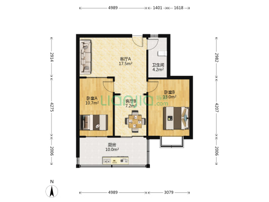 丁字山路4号 2室2厅1卫 73平方