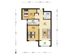 K2狮子城北区 2室2厅 南-涿州K2狮子城北区户型图