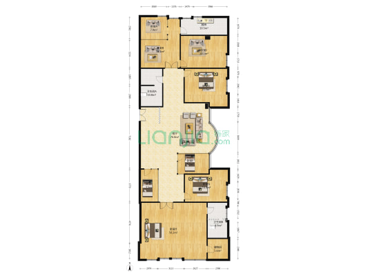 公交大厦 8室1厅2卫 378平方