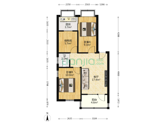 华光路南九巷 2室1厅1卫 66平方