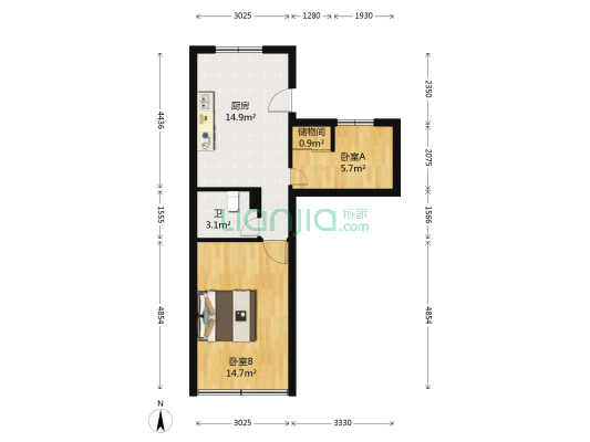东信大楼 2室0厅1卫 51平方