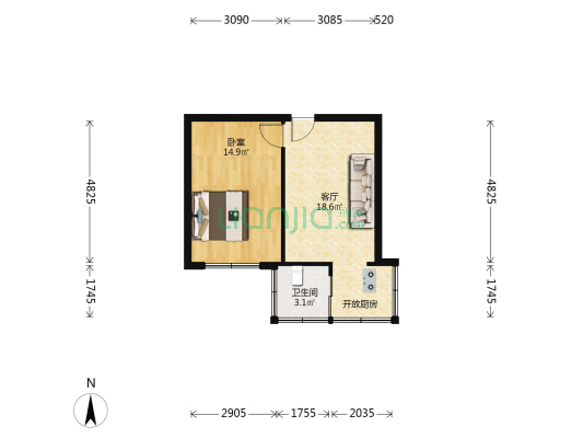 春郊路 1室1厅1卫 44平方