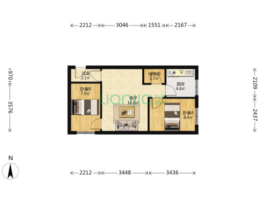 白马寺街11号 2室1厅0卫 49平方