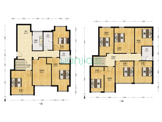梅浦新村 9室1厅3卫 207平方