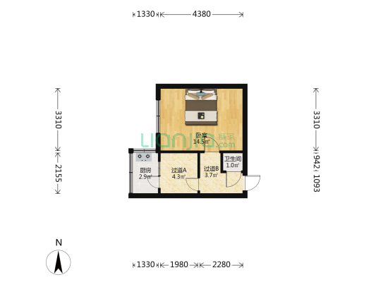 水西关街南二巷 1室0厅1卫 31平方