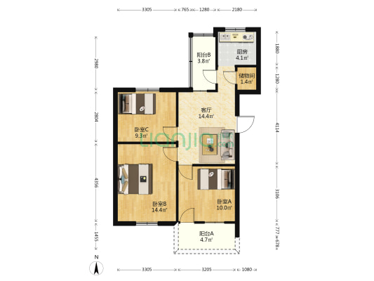 仪表元件厂家属院 3室1厅0卫 75平方