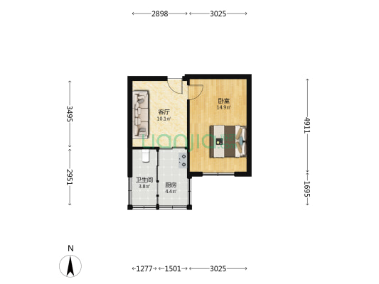 龙凤小区 1室1厅1卫 40平方