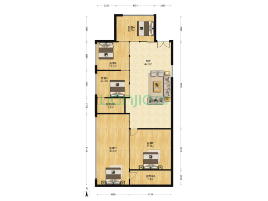 华雅国际财富中心 5室1厅0卫 219平方