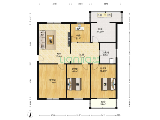 胡家庙离休退休干部休养所 3室1厅1卫 151平方