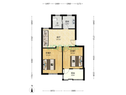 金葛巷 2室1厅1卫 57平方