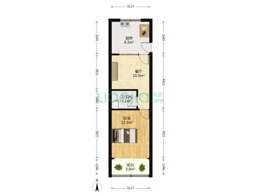 水陆寺巷 1室1厅1卫 46平方