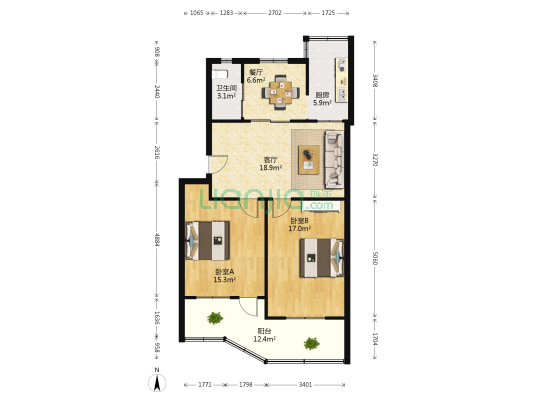 新华书店民德路住宅小区 2室2厅1卫 84平方