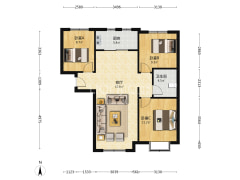 精装修 F户型 中层 满五 东户 拎包入住 南北通透-涿州鸿坤理想湾南区户型图