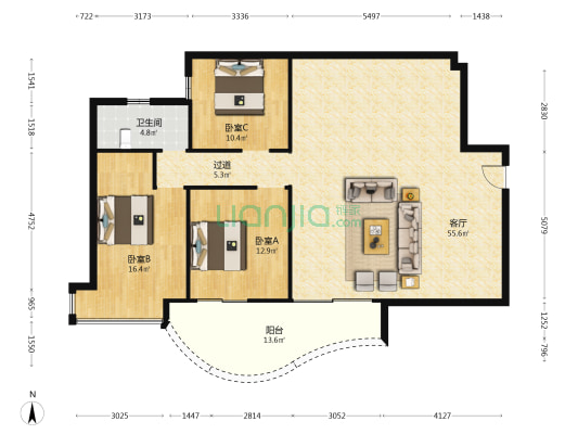 灵溪美居 3室1厅1卫 237平方