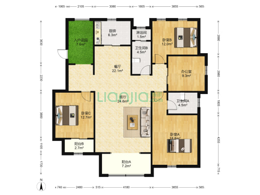 玖号院 4室2厅3卫 143平方