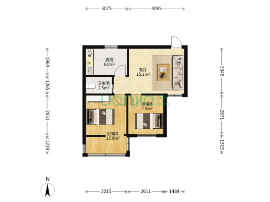 马王四村 2室1厅1卫 55平方