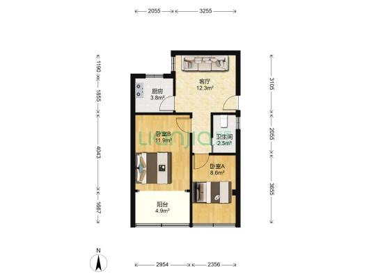 广济小区 2室1厅1卫 60平方