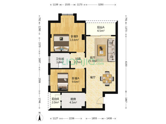 和美居B区 2室1厅1卫 79平方