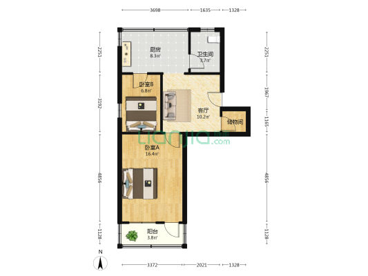 武珞路六巷 2室1厅1卫 56平方