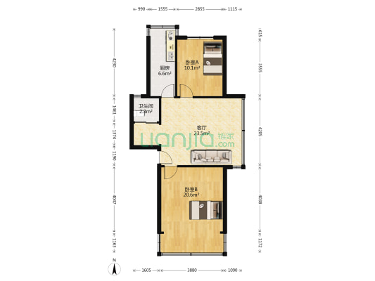 华茂新村 2室1厅1卫 80平方