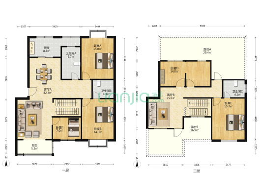 东环路1165号 5室2厅3卫 192平方