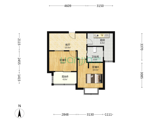 翔瑞新苑(东区) 2室1厅1卫 60平方
