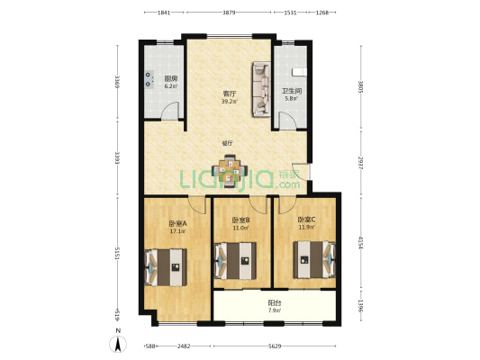 和美馨苑 3室1厅1卫 118平方