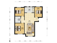 精装修 F户型 中层 满五 看房方便 南北通透-涿州鸿坤理想湾北区户型图