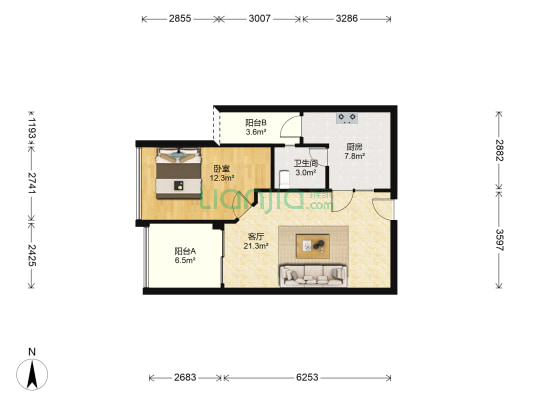 新宝龙易城 1室1厅1卫 65平方