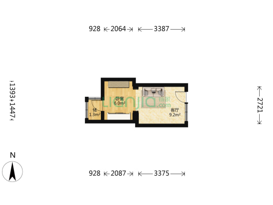 东直门内南小街 1室1厅0卫 12平方