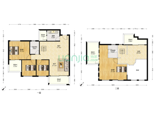 格林美域 4室2厅2卫 174平方
