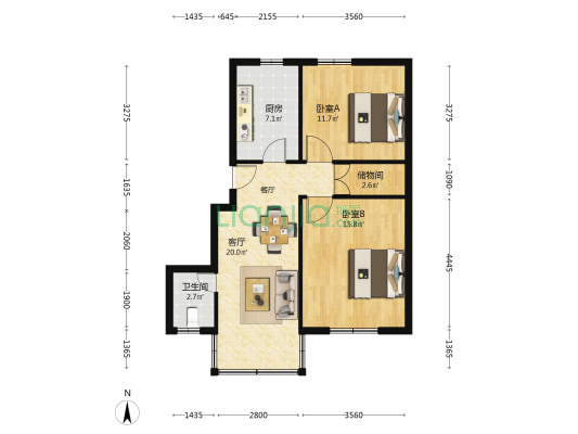 凌兆新村(上浦路276弄) 2室1厅1卫 72平方