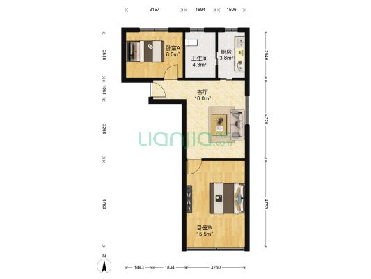 真光八街坊 2室1厅1卫 60平方