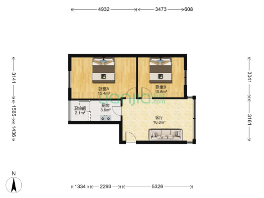 教育路(越秀) 2室1厅1卫 60平方