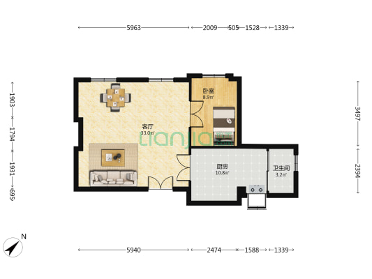 车站路 1室1厅1卫 78平方